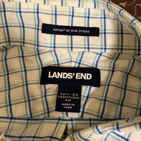 Land’s End long sleeve button down 16 1/2 35. - Picture 2 of 6